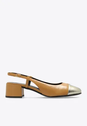 45 Cap-Toe Slingback Pumps