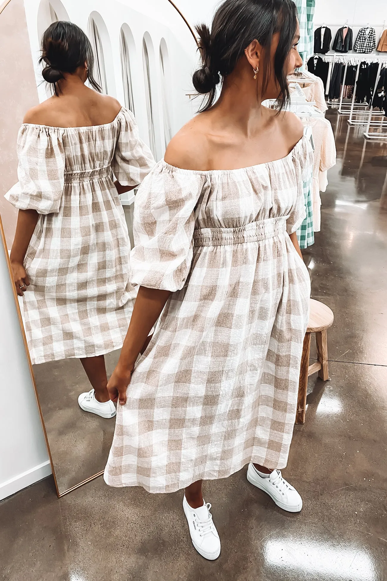 Alden Midi Dress Beige