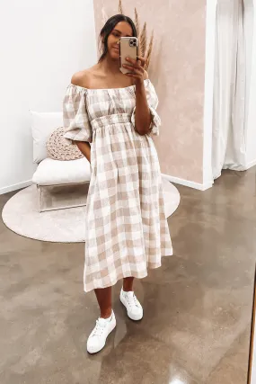 Alden Midi Dress Beige