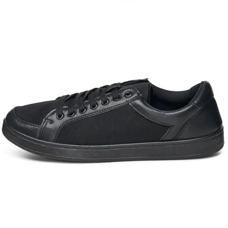 Alpine Swiss David Mens Fashion Sneakers Lace Up Low Top Retro Tennis ShoesBlack,