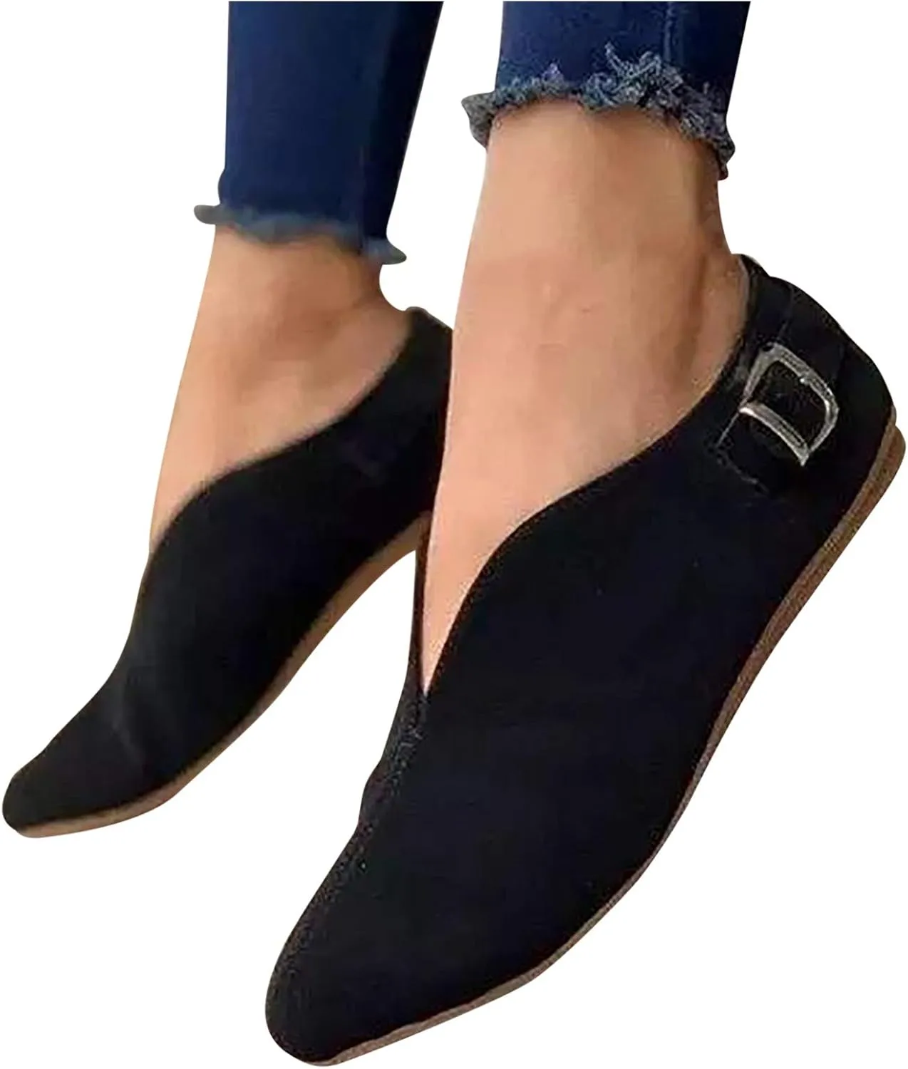 Barefoot Shoes Women Slip on Loafers for Women Round Toe Flats ComfortableKeep Warm Flat Bottom Christmas Running Shoes Women Work Shoes for Men