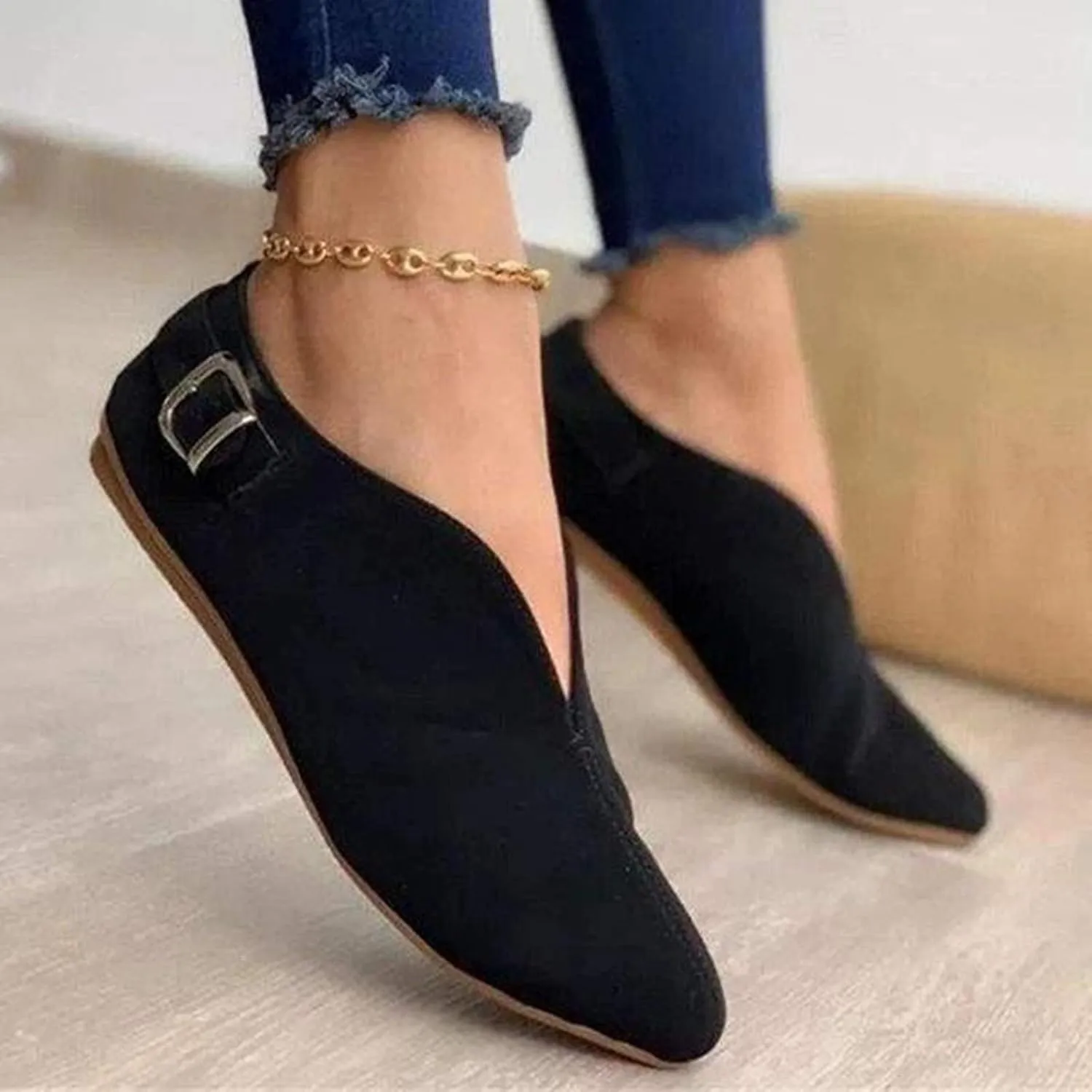 Barefoot Shoes Women Slip on Loafers for Women Round Toe Flats ComfortableKeep Warm Flat Bottom Christmas Running Shoes Women Work Shoes for Men