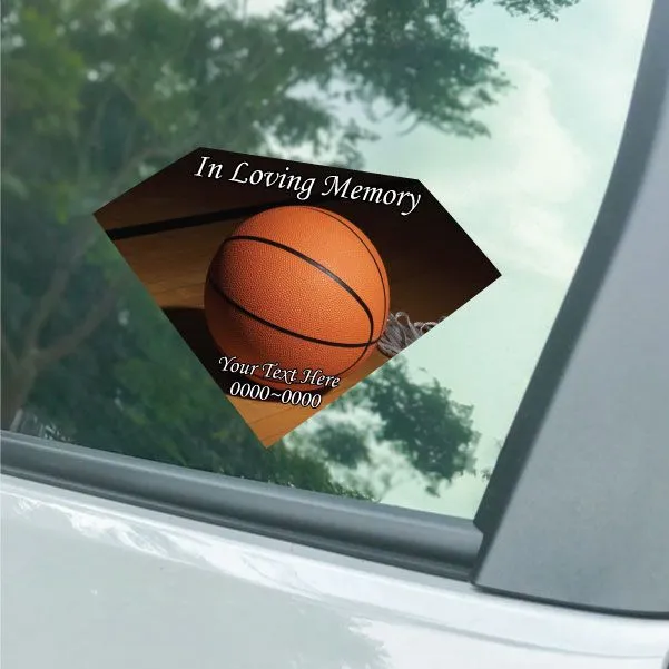Basketball In Loving Memory Custom Diamond Sticker