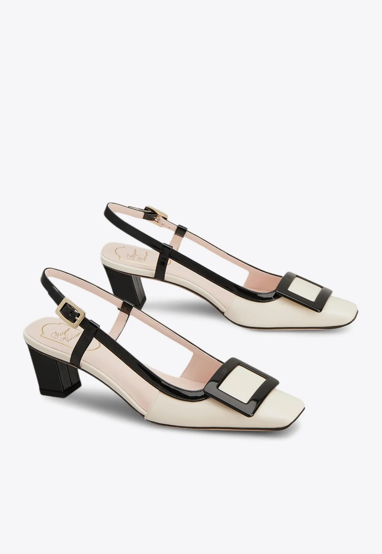Belle Vivier 45 Leather Slingback Pumps
