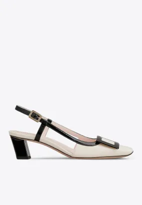 Belle Vivier 45 Leather Slingback Pumps