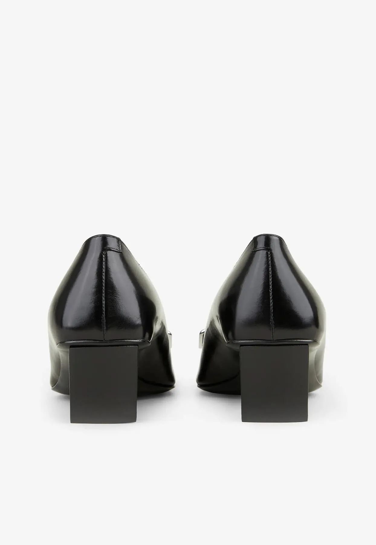 Belle Vivier 45 Metal Buckle Pumps in Leather