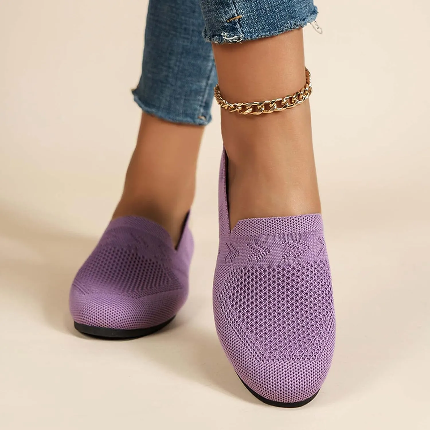 Black Loafers for Women Comfortable Pointed Toe Memory Foam Women's Dressy Shoes Fashion Hiking Workout Sneakers