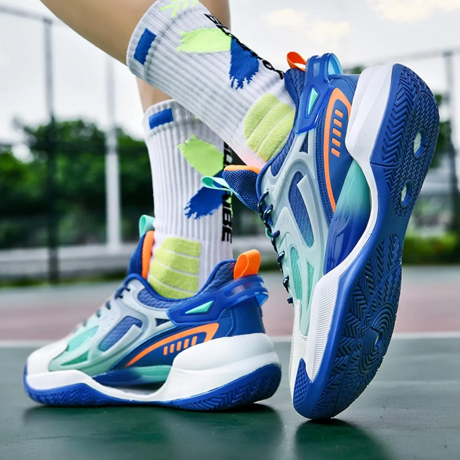 Boys and Girls Premium Basketball and Night - Running Shoes with Glow - in - The - Dark Uppers, Breathable Indoor & Outdoor Athletic Fashion Sneakers