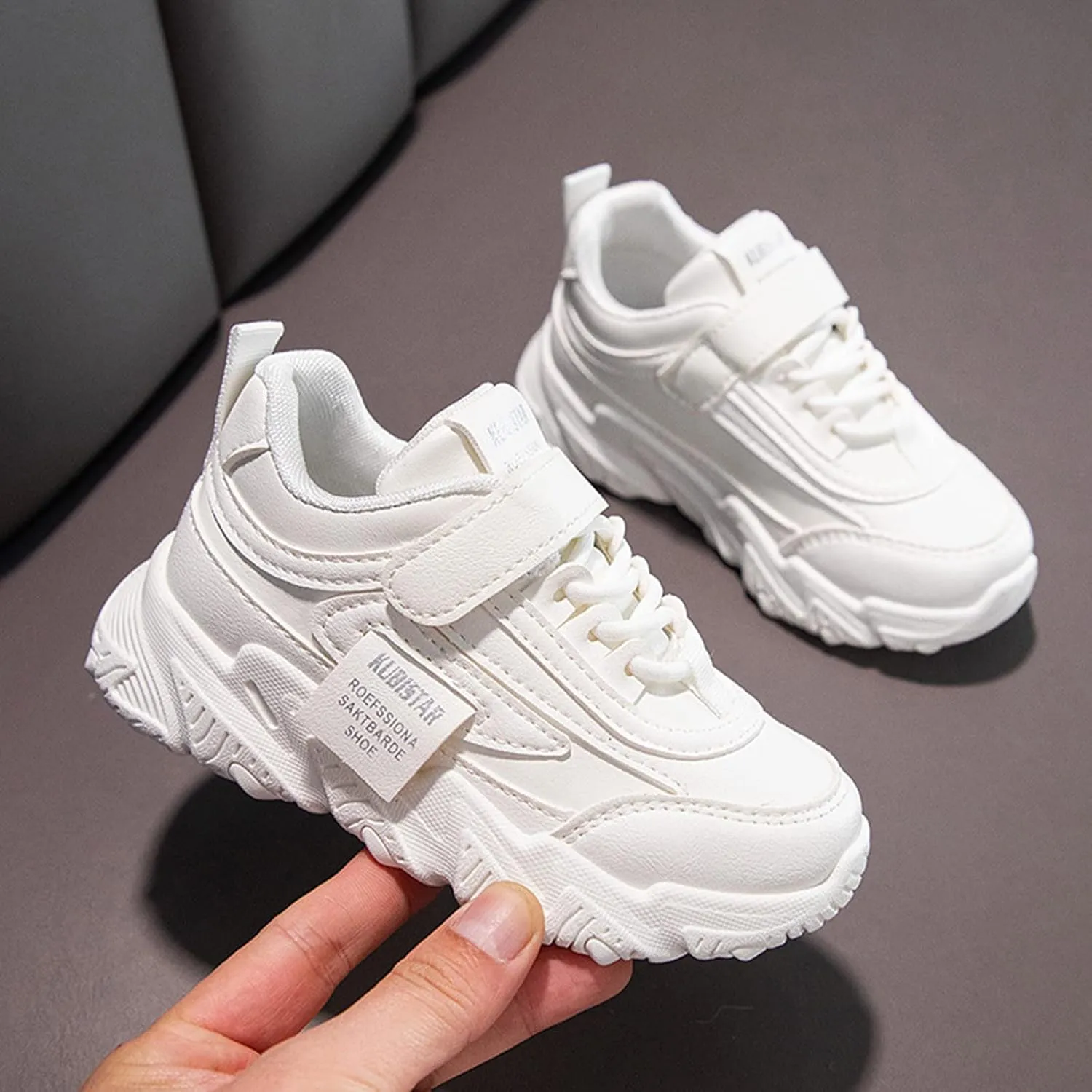 Boys Sneakers 3-13 Years Children Boys Girls Fashion Sneaker Thick Sole Non Slip Lace Up Sports Shoes Beach Shoes