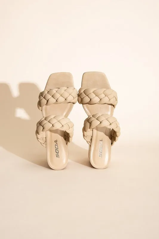 Braided Straps Mule Heels