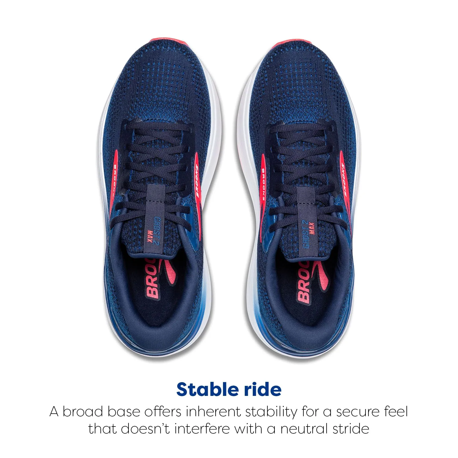 Brooks Women’s Ghost Max 2 Neutral Running & Walking Shoe - Peacoat/True Blue/Diva Pink - 7 Medium