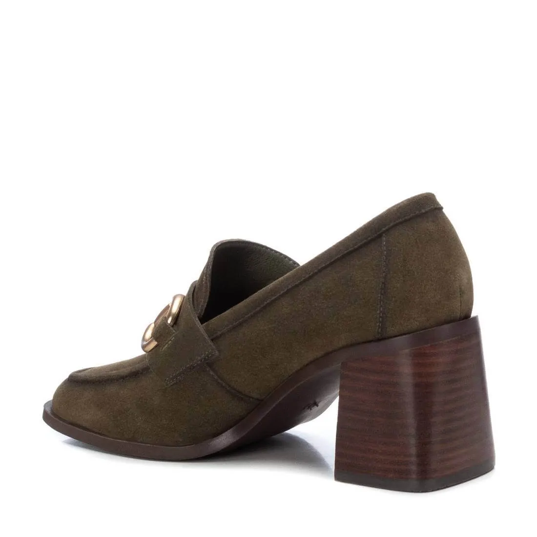 Carmela Khaki Suede High Heeled Loafers