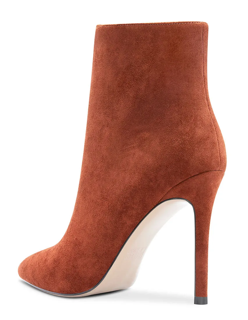 CASTAMERE Womens High Heel Ankle Boots Pointed Toe Slip-on Buckle Stiletto Boot 10CM Heels