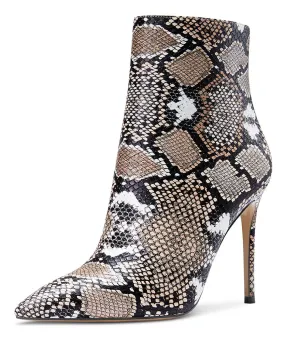 CASTAMERE Womens High Heel Ankle Boots Pointed Toe Slip-on Buckle Stiletto Boot 10CM Heels