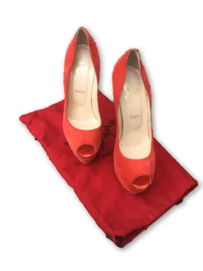 Christian Louboutin Highness 160  pumps shoes  £635 SUEDE RED  & Pony Fur LEOPARD SIZE 39 UK 6 US 9 SOLD OUT Ladies