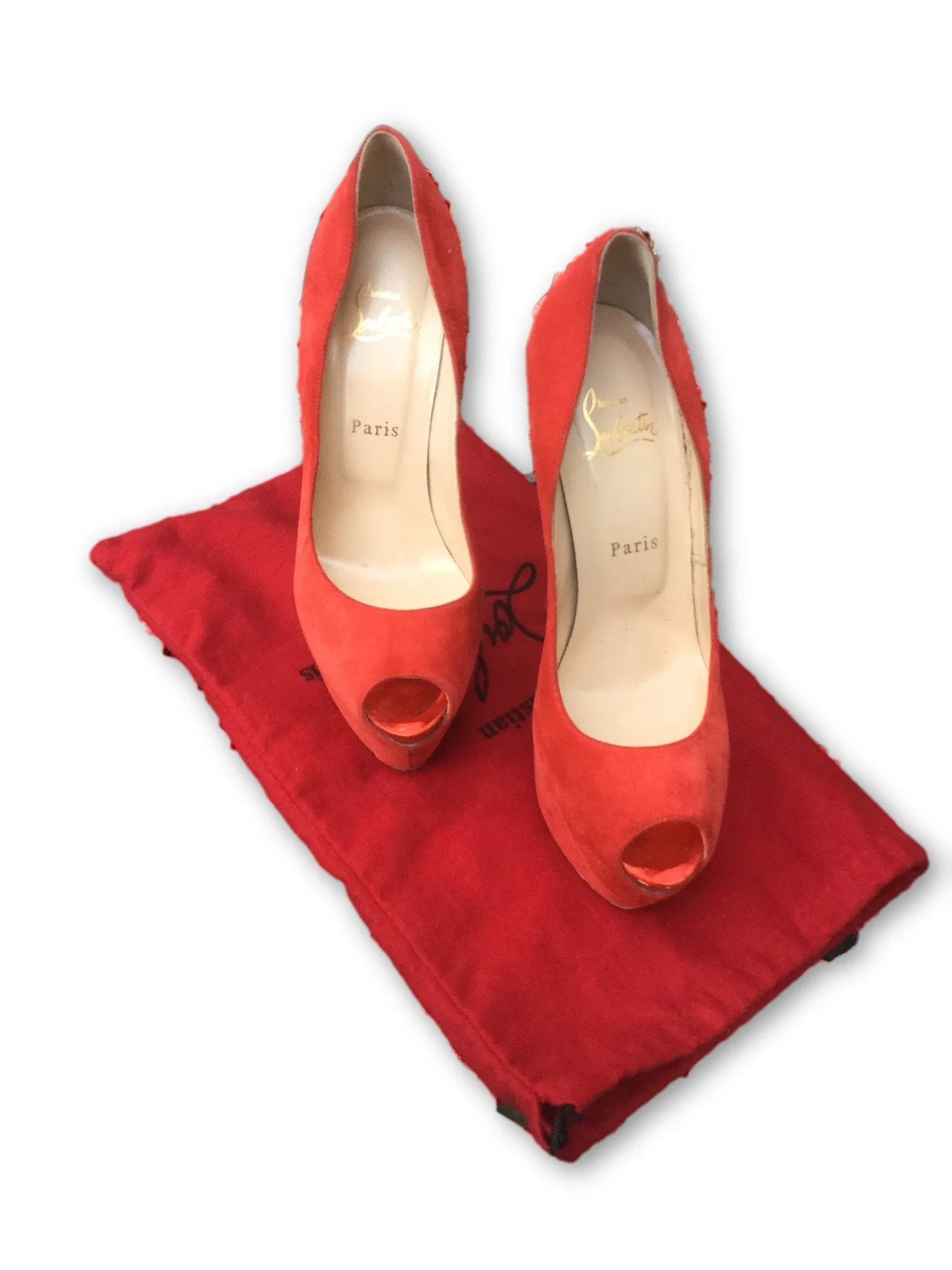 Christian Louboutin Highness 160  pumps shoes  £635 SUEDE RED  & Pony Fur LEOPARD SIZE 39 UK 6 US 9 SOLD OUT Ladies