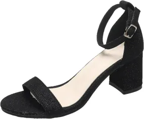 Chunky Heels for Women Open Toe Block Heeled Mid Heels Sandals with Ankle Strap Pumps Wedding Sandals Dress Shoes