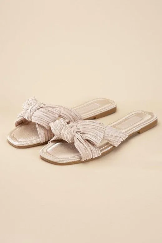 Classy Lady Ivory Satin Flats
