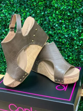Corkys Tiffanee Dark Brown Wedges
