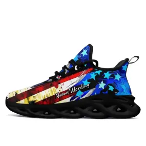 Corporate Gifts,Personalized Flag Sneakers, Custom Patriotic Shoes, Comfy Gym Shoes, Running Shoes