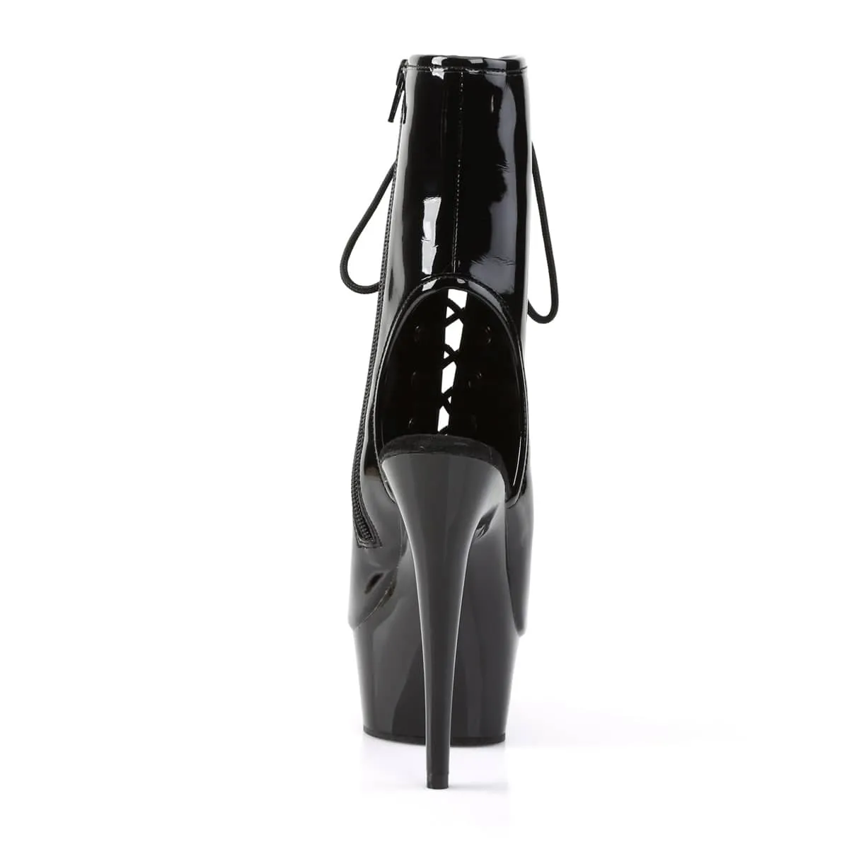 DELIGHT-1016 Black Calf High Peep Toe Boots