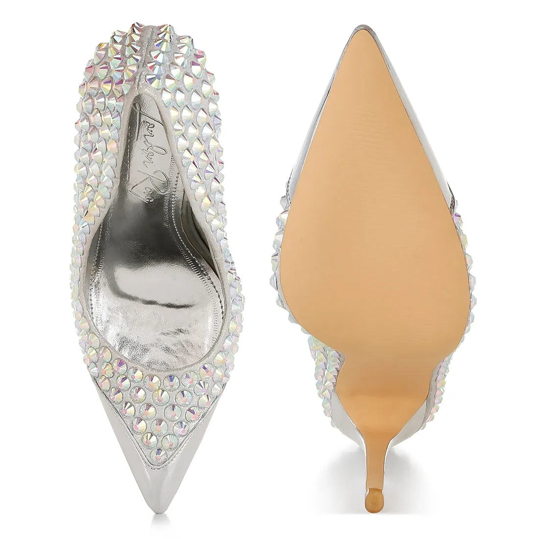 Diamante Embellished Stiletto Pumps
