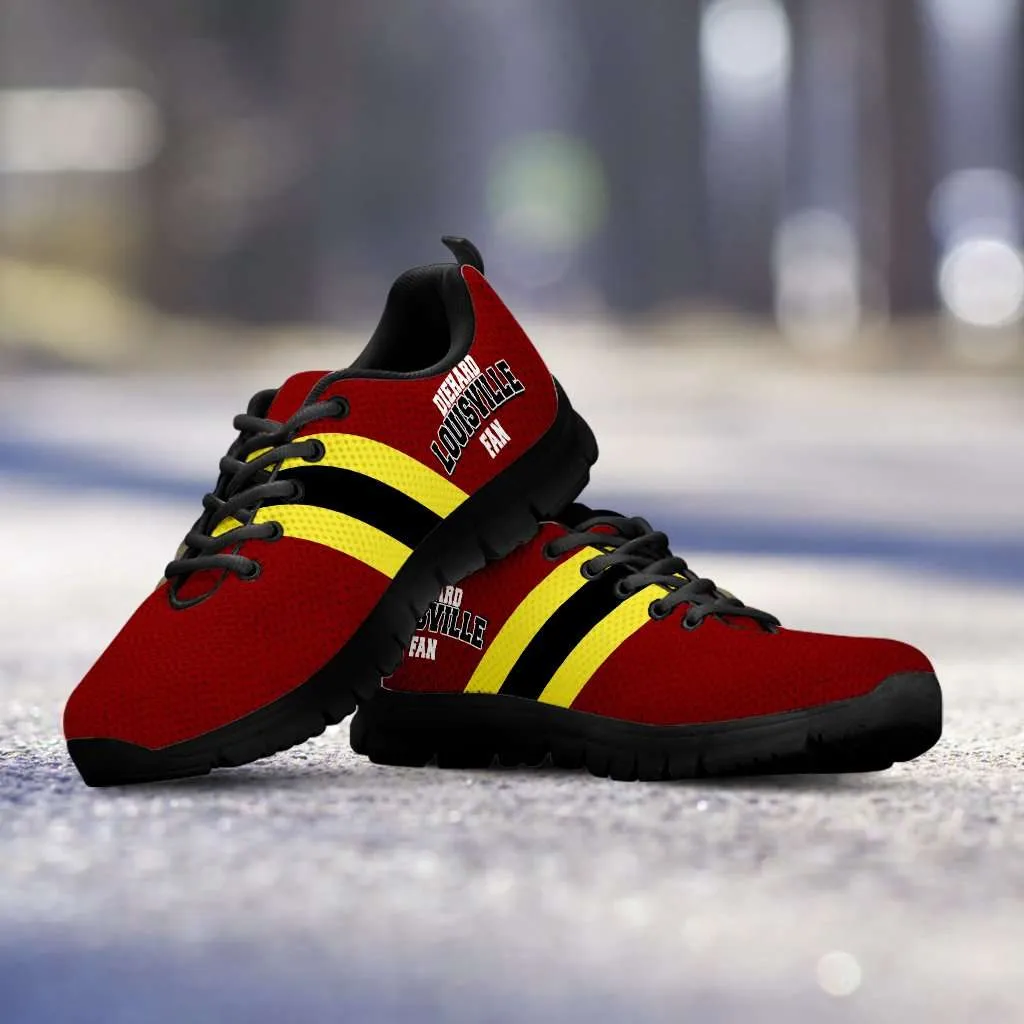 Diehard Louisville Fan Running Shoes Red Yellow