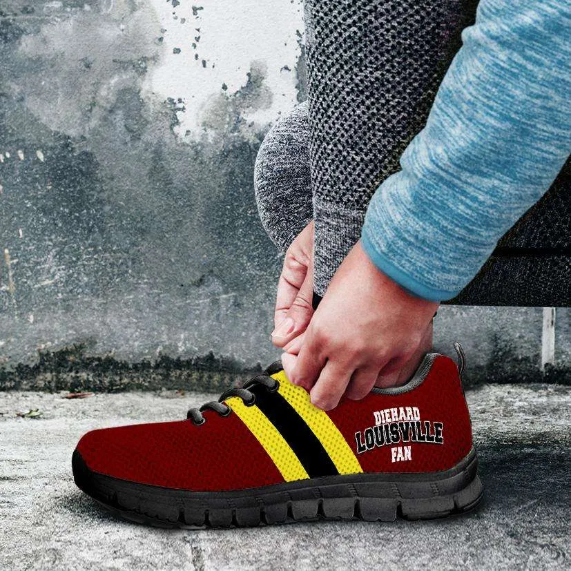 Diehard Louisville Fan Running Shoes Red Yellow