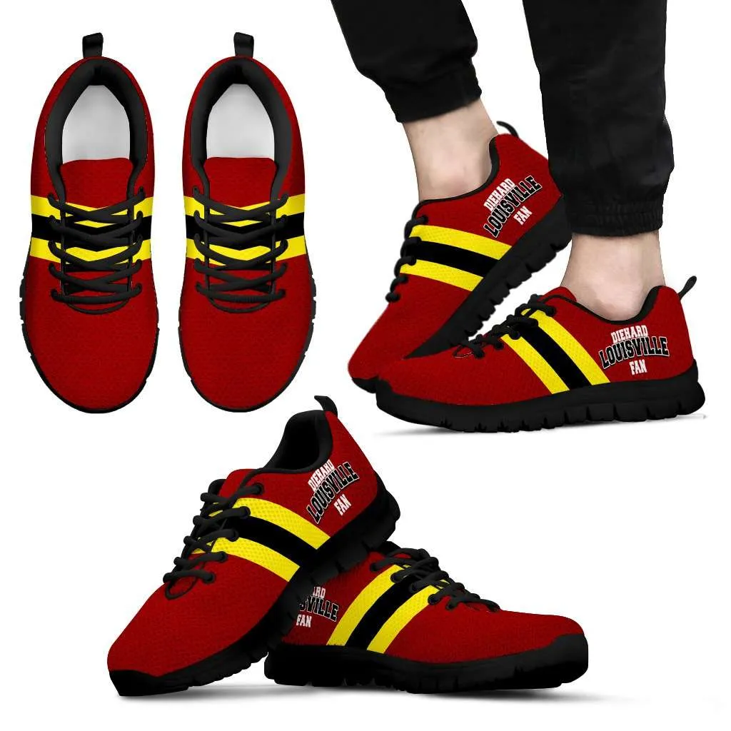 Diehard Louisville Fan Running Shoes Red Yellow