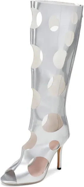 DINTAHA Peep Toe Knee High Heel Sandals Cage Sandal Heels Open Toe Knee High Stiletto Boots DINTAHA Peep Toe Knee High Heel Sandals Cage Sandal Heels Open Toe Knee High Stiletto Boots