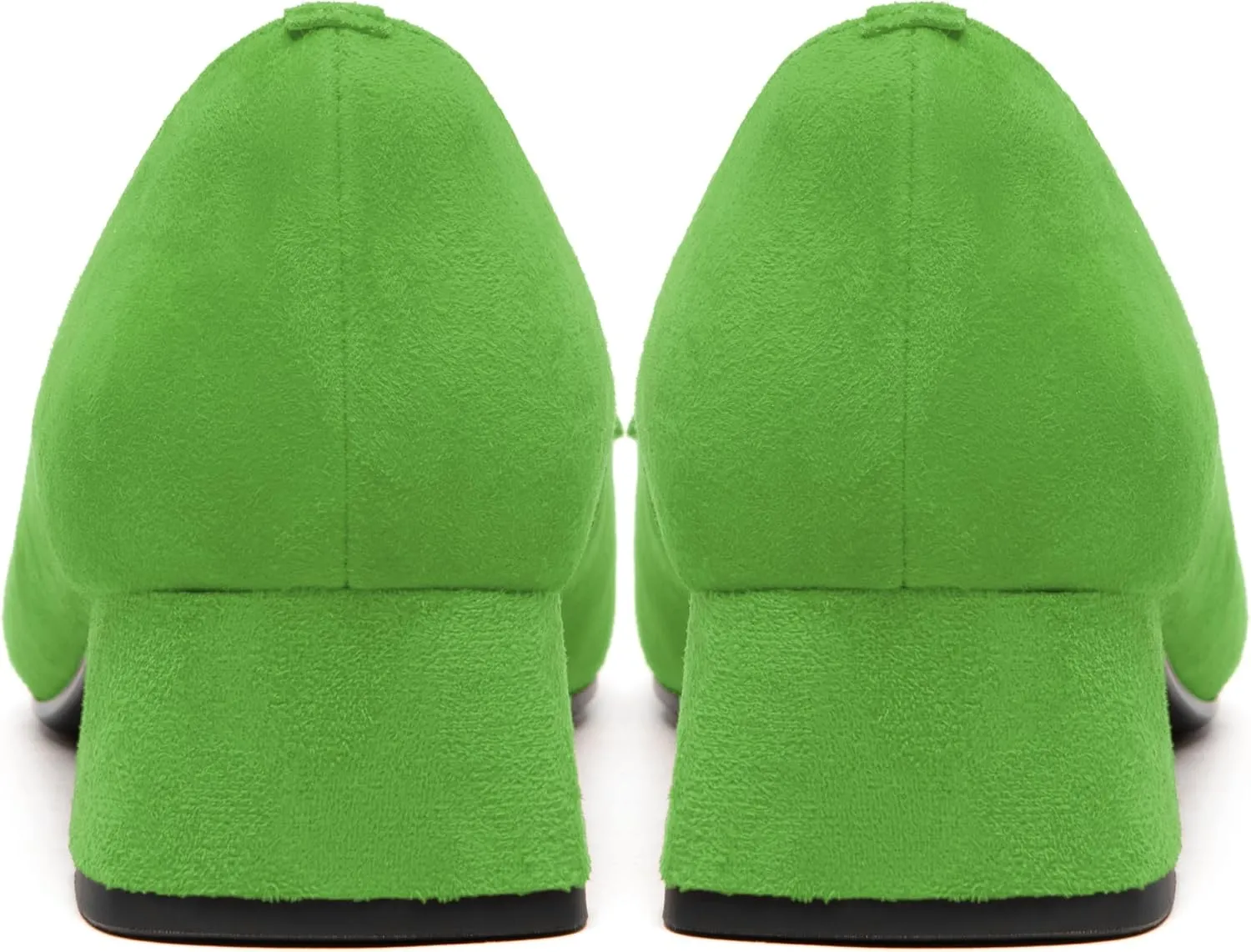 FEMSTEP Womens Slip On Work Casual Suede Leather Square Toe Chunky Low Heel Loafers Shoes 1.5 Inch