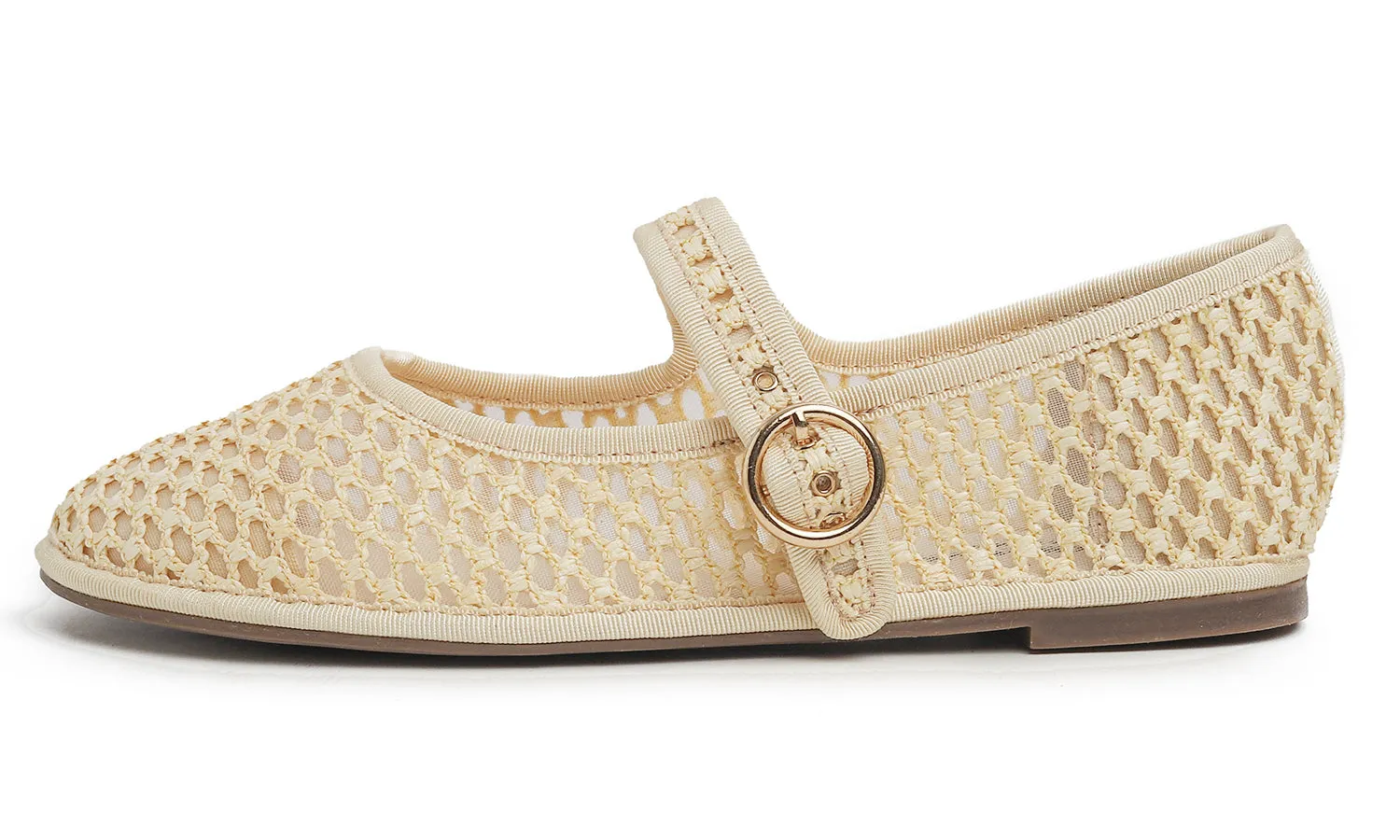 Fevrsole Women's Soft Breathable Mary Jane Memory Foam Cushioned Comfort Round Toe Metal Buckle Flats Walking Shoes