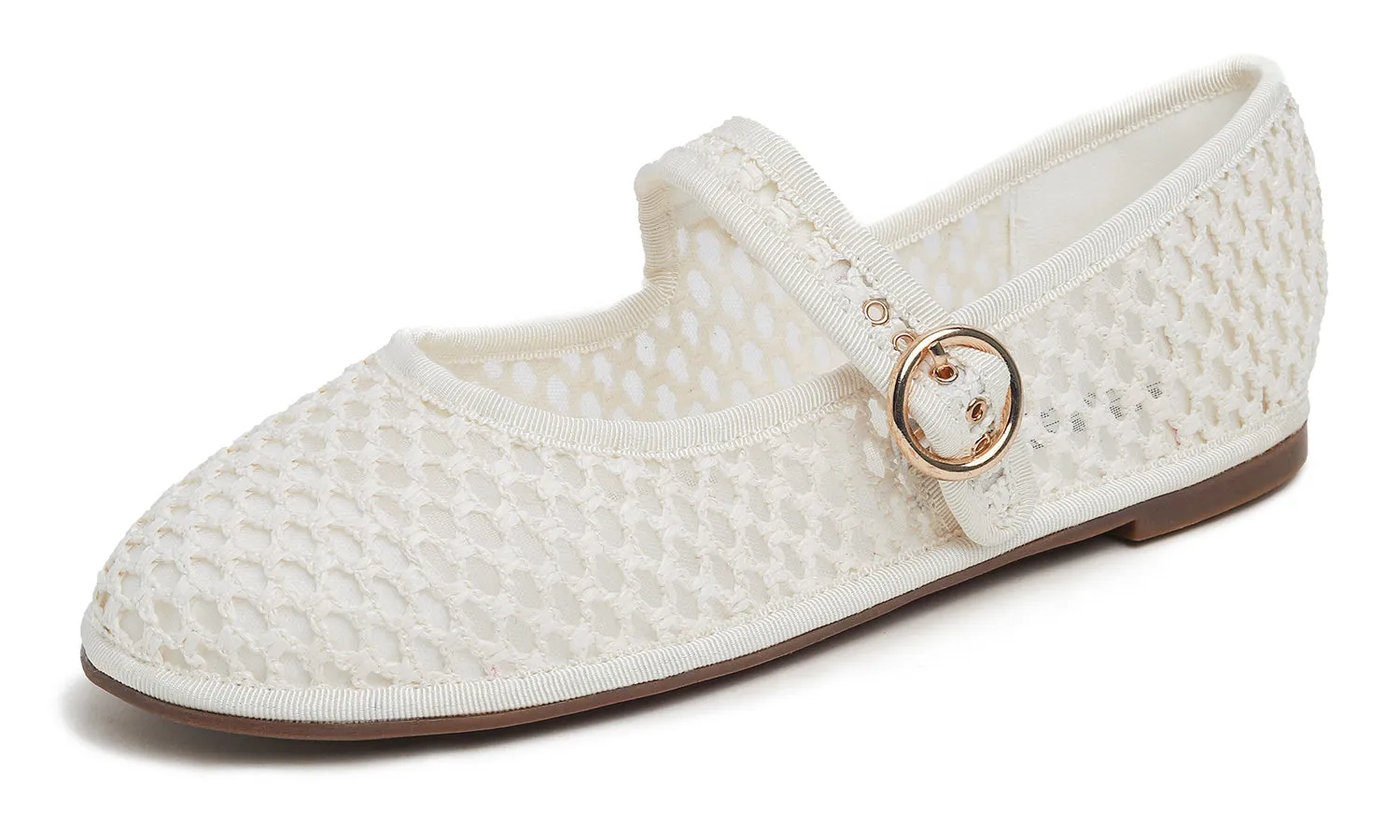 Fevrsole Women's Soft Breathable Mary Jane Memory Foam Cushioned Comfort Round Toe Metal Buckle Flats Walking Shoes