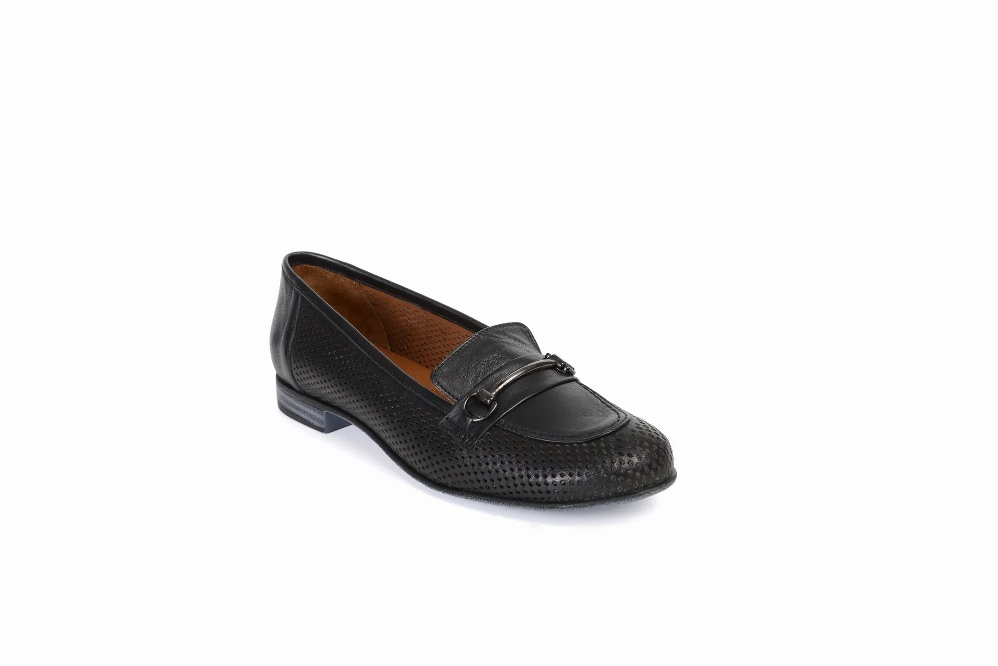 FOOT FEDERATION OPENWORK HORSEBIT LOAFER WOMEN'S SHOE BLACK