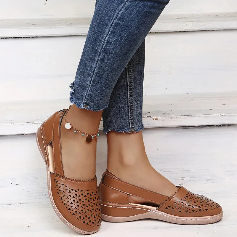 Greta | Perforated Slip-On Flats