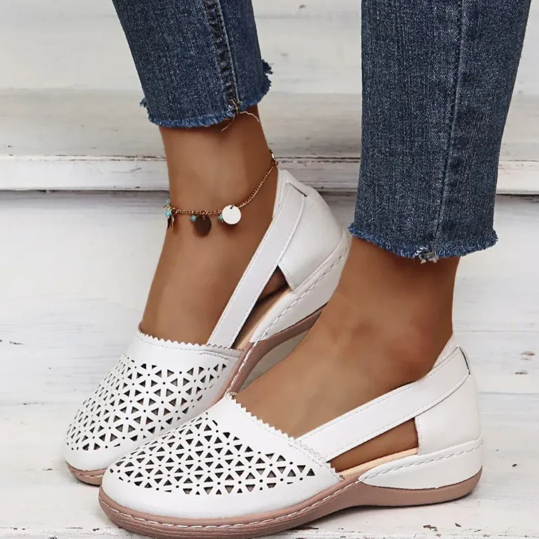 Greta | Perforated Slip-On Flats