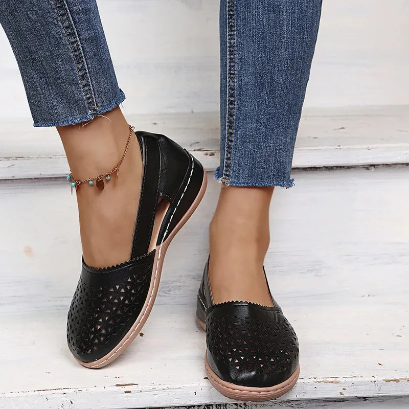 Greta | Perforated Slip-On Flats