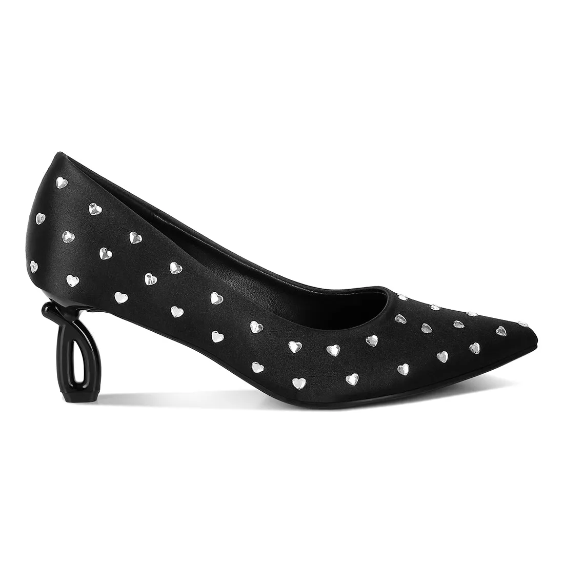 Heart-Shaped Rhinestones Pumps