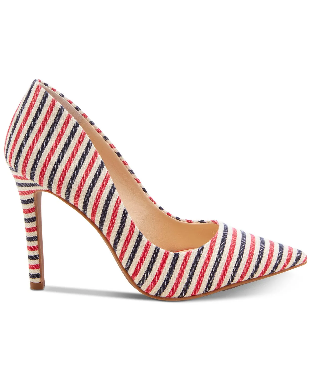 Jessica Simpson Cassani Red Navy Stripe Multi Color Stripe Pointed Toe Pumps