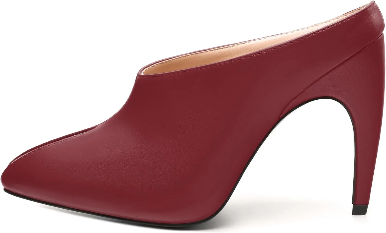 JUSTDANNI Mules for Women Heels Peep Open Toe Stiletto High Heel Sandals Slingback Slip On Comfortable Casual Wedding Office Dating Dress Shoes