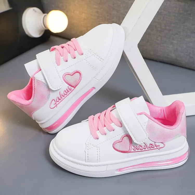 Kids Girls Love Embroidery Stylish Sports Shoes/Sneakers
