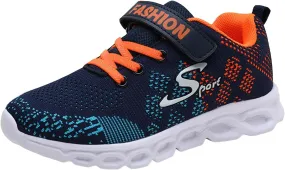 Kids Workout Shoes Breathable School Sneakers Jogging Running Sneakers Walking Falt Indoor Outdoor Gym Athletic Mesh Boy Running Tennis Comfort Comfy Dressy Lightweight Formal