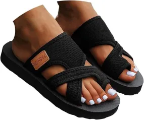 Lausiuoe Orthopedic Sandals For Women Arch Support Walking Sandals Summer Casual Comfort Orthotic Slippers Slides Flip Flops