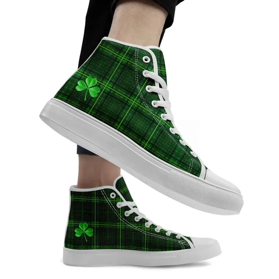 Luxury Gifts,Personalized Lucky Design Sneakers, Custom Green High-Top Shoes, Casual Shoes Gift,FN024-24025069