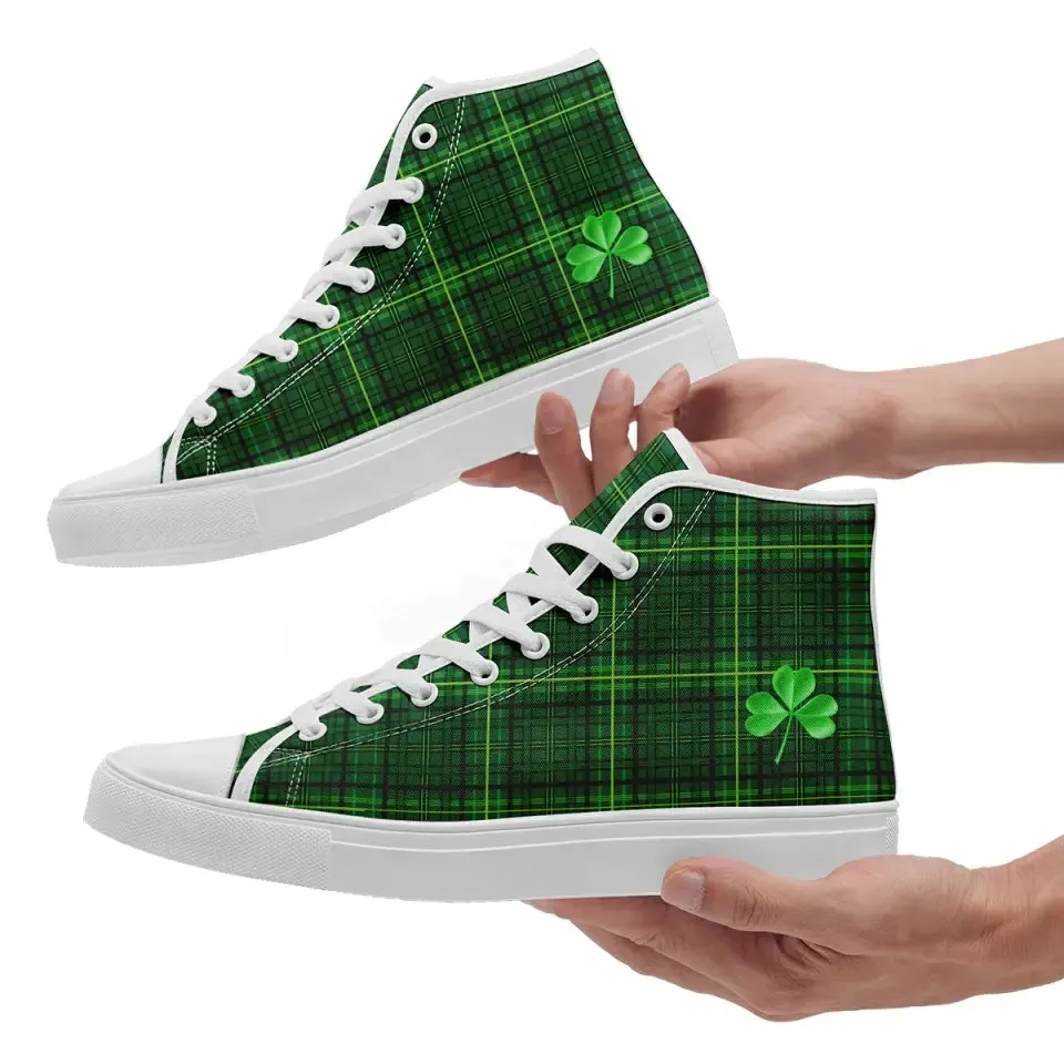 Luxury Gifts,Personalized Lucky Design Sneakers, Custom Green High-Top Shoes, Casual Shoes Gift,FN024-24025069