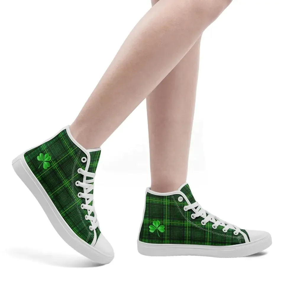 Luxury Gifts,Personalized Lucky Design Sneakers, Custom Green High-Top Shoes, Casual Shoes Gift,FN024-24025069