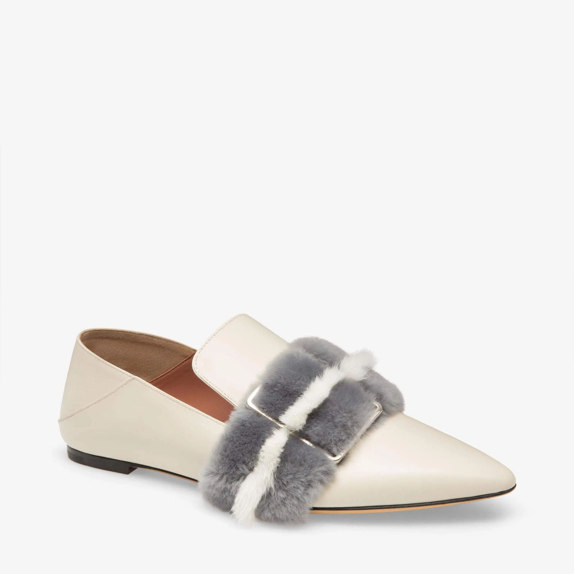 NEW Bally Hamelia Women's 6223320 Bone Calf Leather Fur Pumps US 7.5 MSRP $850