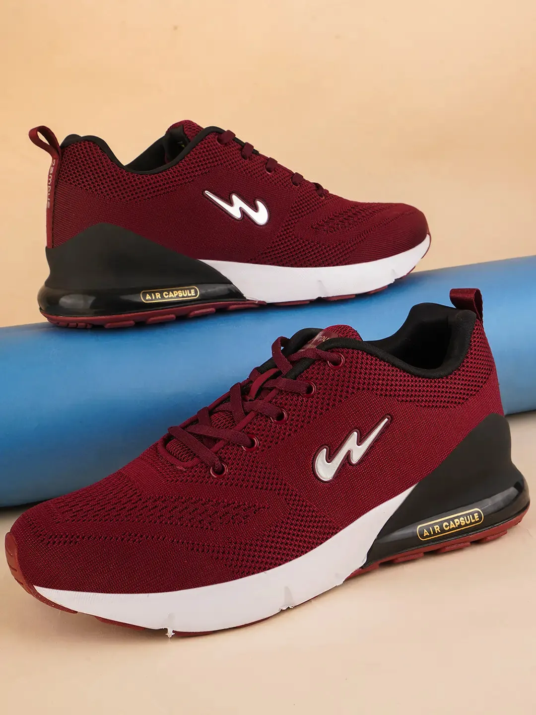 NORTH PLUS Burgundy Men's Running Shoes