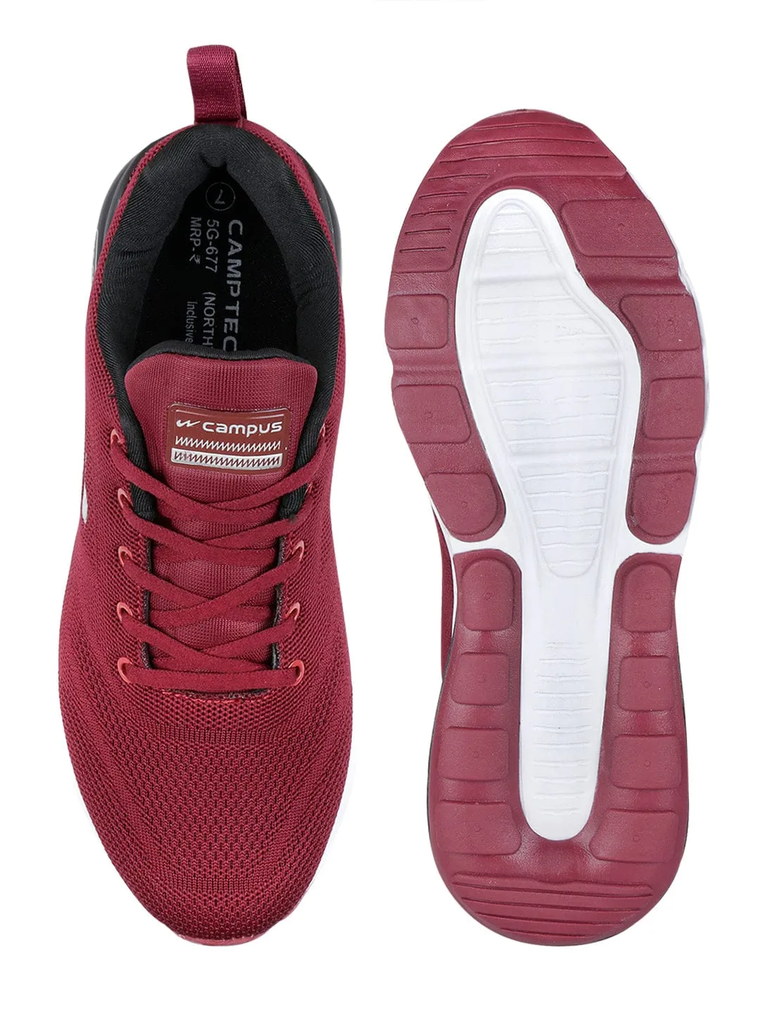NORTH PLUS Burgundy Men's Running Shoes