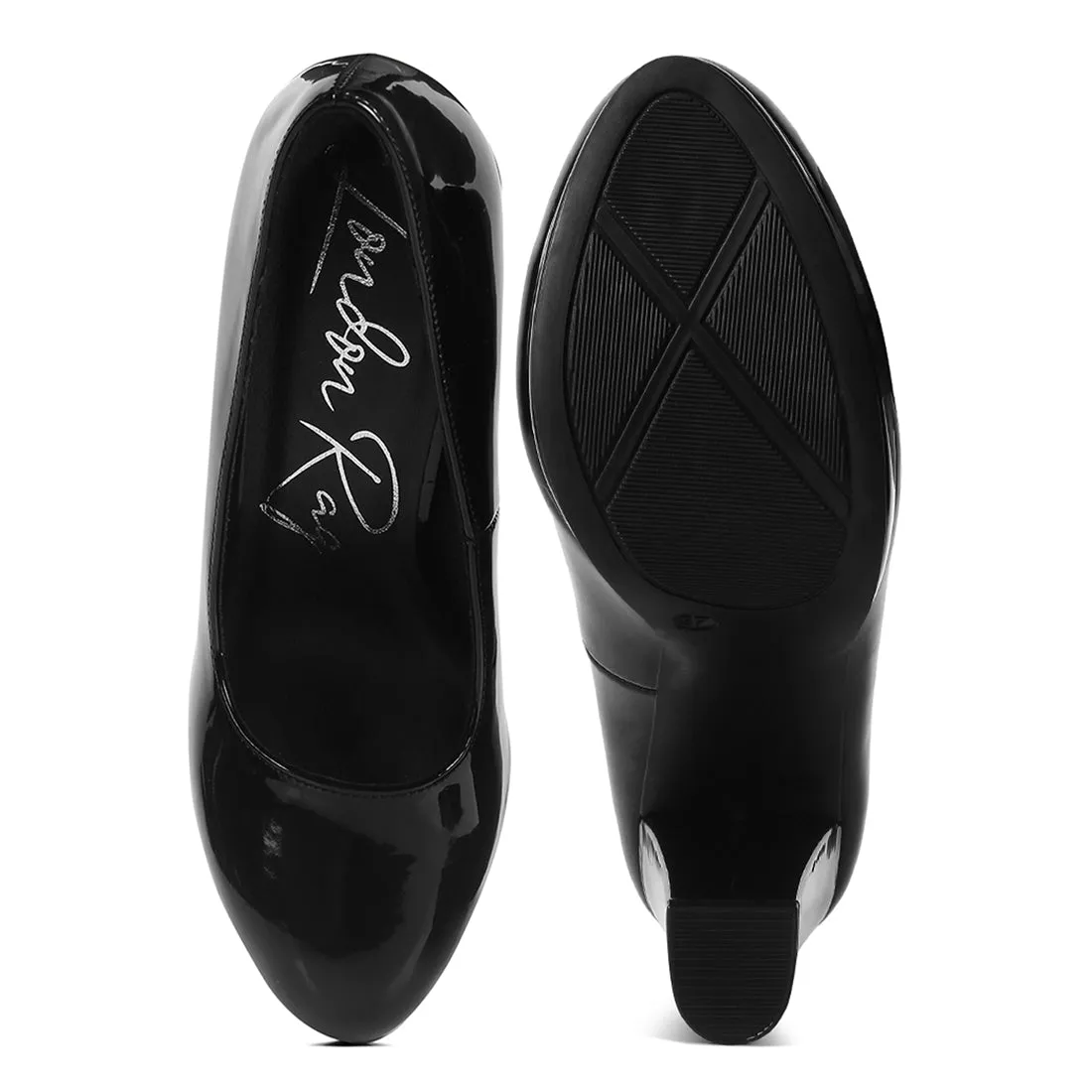 Patent Faux Leather Pump Sandals